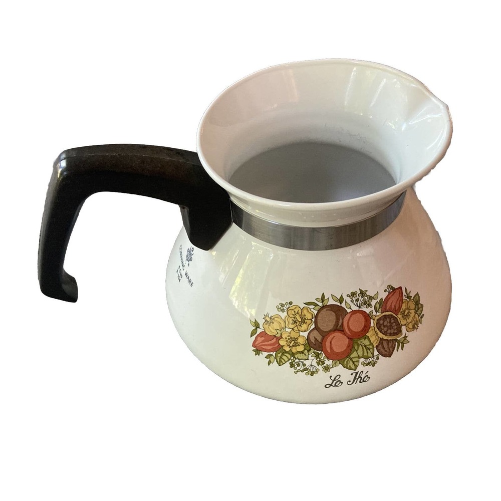 Corning Ware "Spice Of Life" 6 Cup Coffee/Tea Pot, #P-104 w/o Lid Floral Vintage